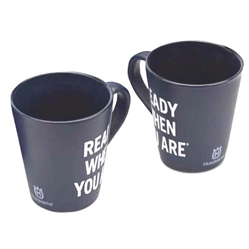 "Ready when you are" Blue Ceramic Mugs